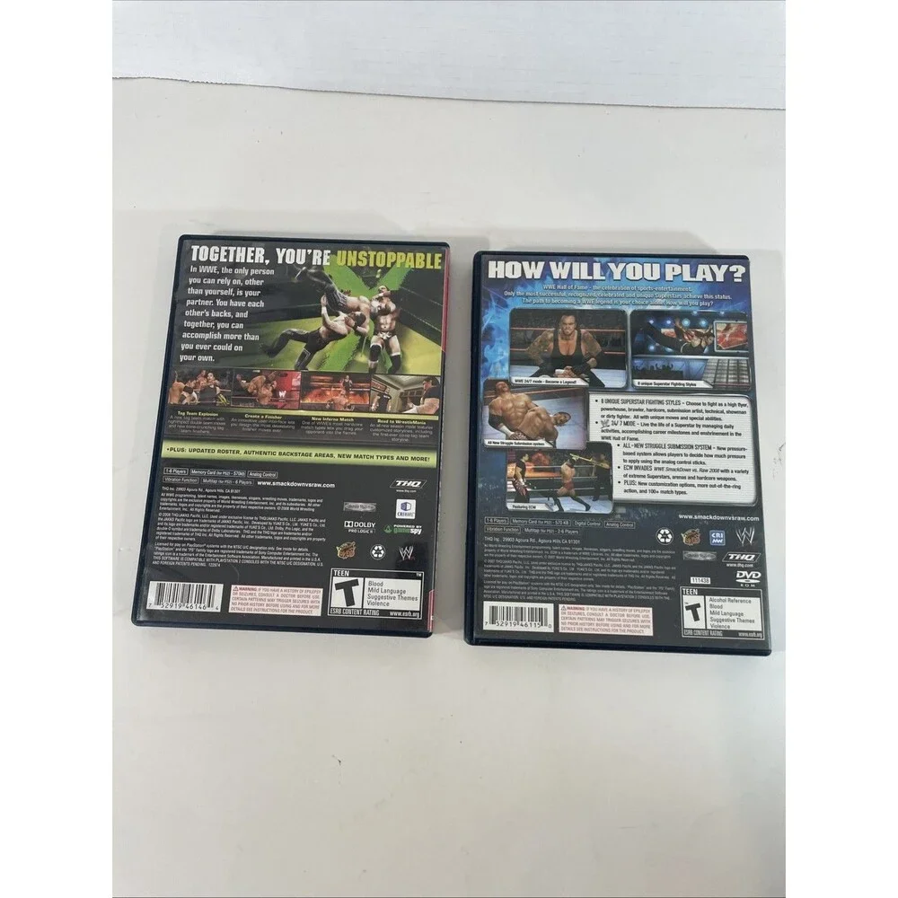 WWE SmackDown vs. Raw 2008 & 2009 PS2 Game Lot CIB